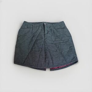 Horny Toad Slipcover Quilted Skirt 6 Gray Hemp Organic Cotton Lined Maroon EUC